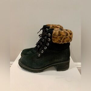 Timberland Women’s Black Fur-Lined Boots